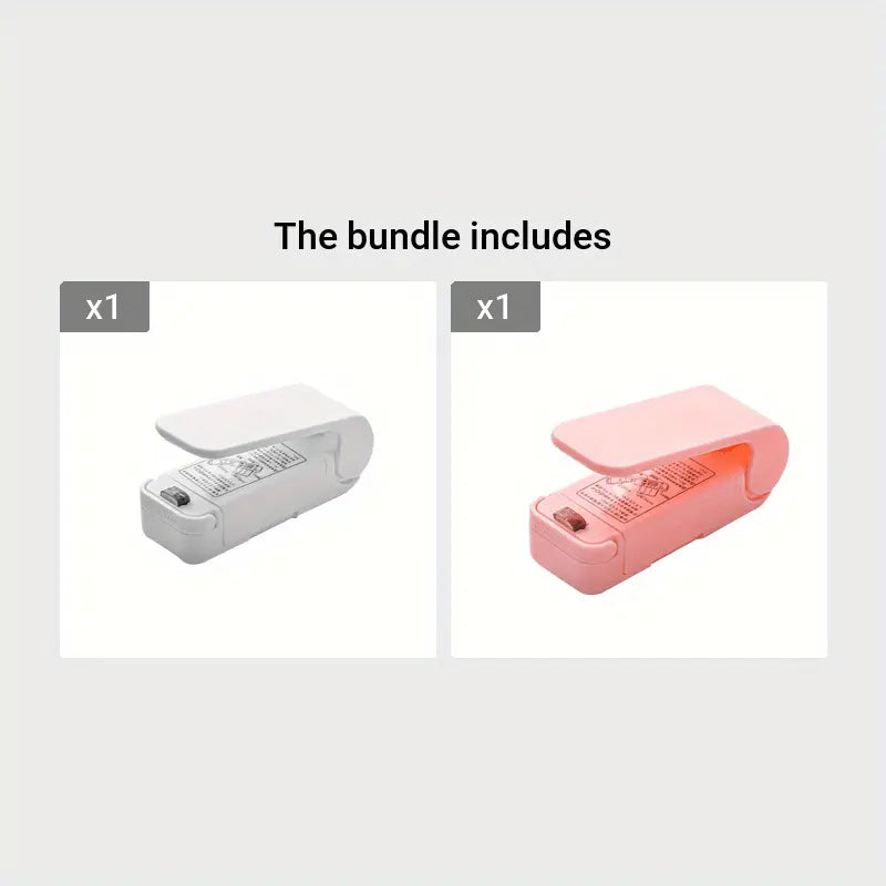1pc Mini Vacuum Food Sealer Machine with Digital-like Operation - Cordless Portable Handheld Device, One-Touch Seal System, Low-Loss Heating Technology & Ergonomic Design for Freshness Preservation, White/Pink, Compatible wit Best Products Online