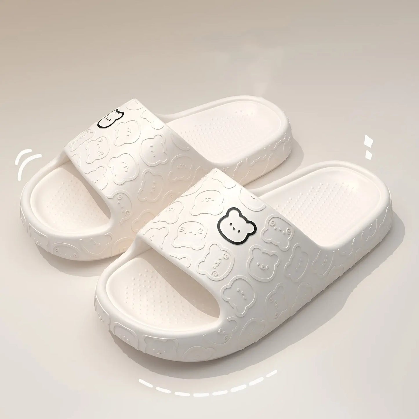 ASHALI Cute Cartoon Bear Breathable Soft Slippers for Men, Suitable for All Seasons, Indoor Home Use, Couple'S Bathroom Non-Slip Slippers. Best Products Online