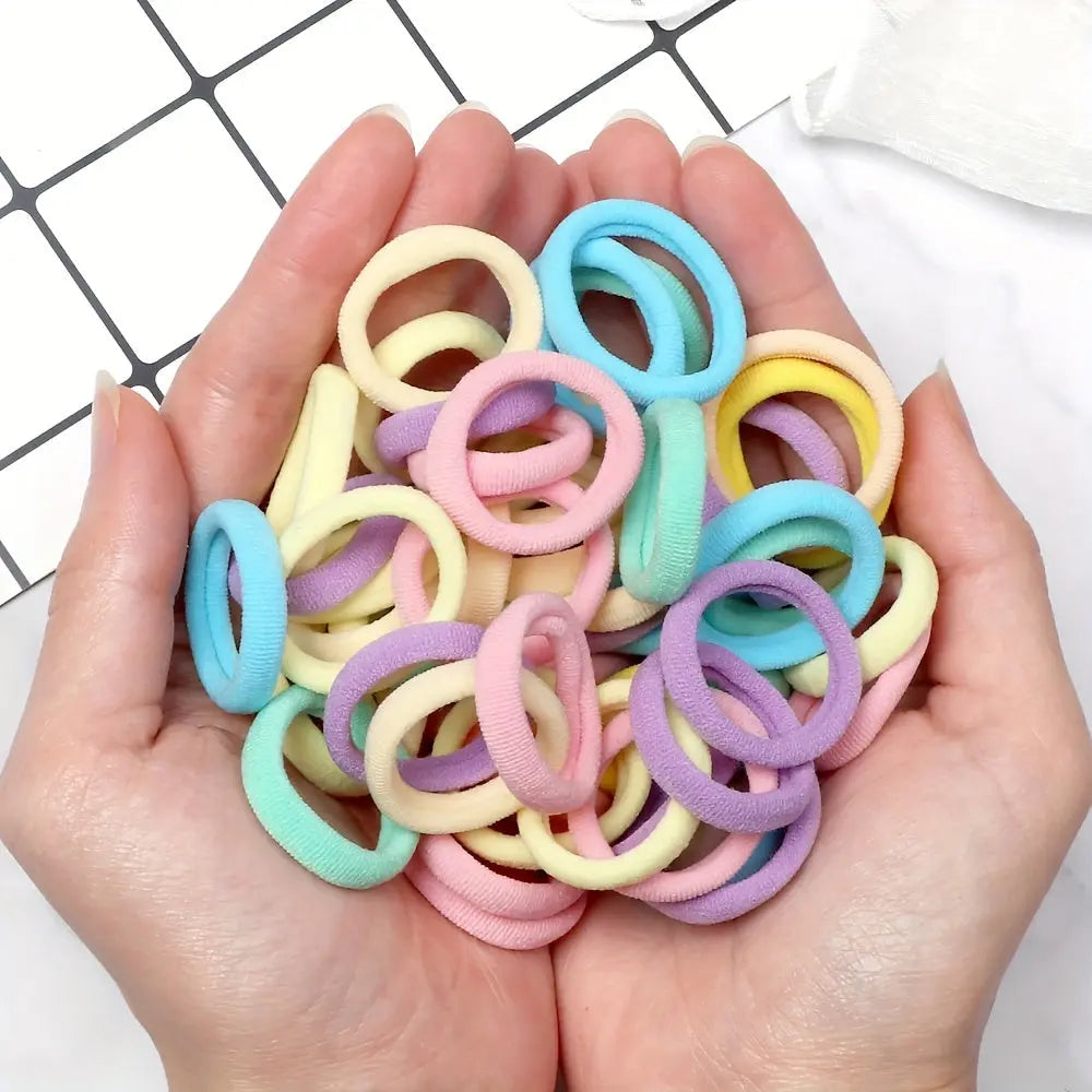 50pcs/Set Essential Solid Color Elastic Hair Bands - 4cm Wide Simple Hair Ties for Women, Ponytail Holders, Hair Ropes, and Styling Accessories - Soft, Durable, and Easy to Use Best Products Online