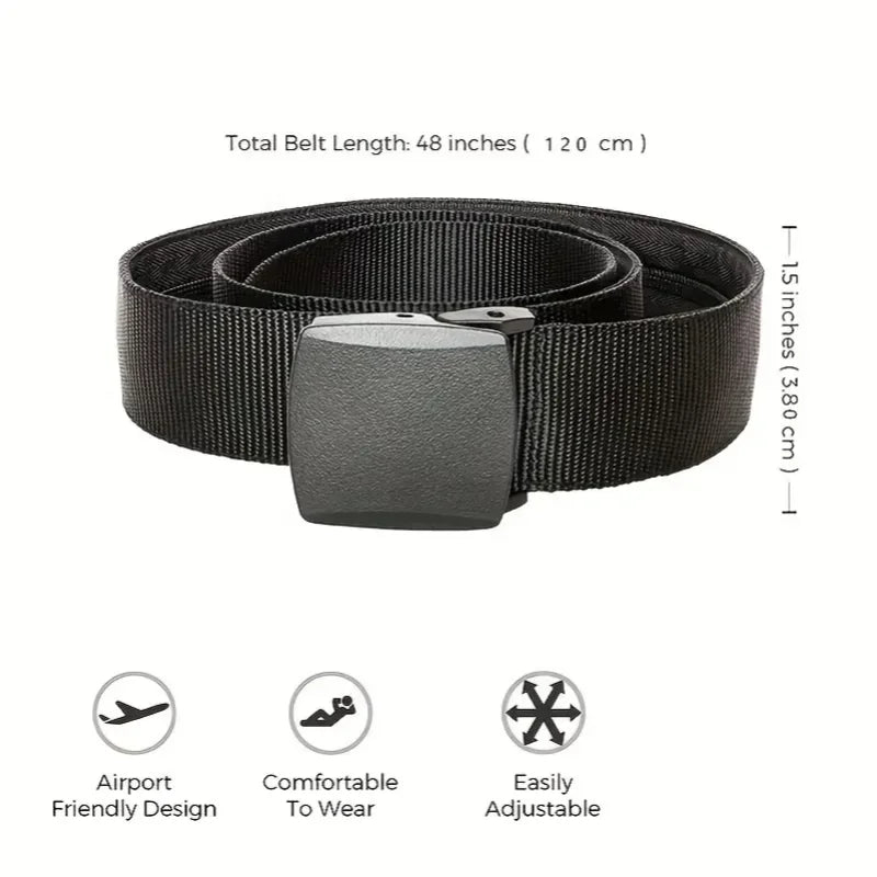 Nylon Military Tactical Men Belt 2 Pack Webbing Canvas Outdoor Web Belt with Plastic Buckle gift for Men