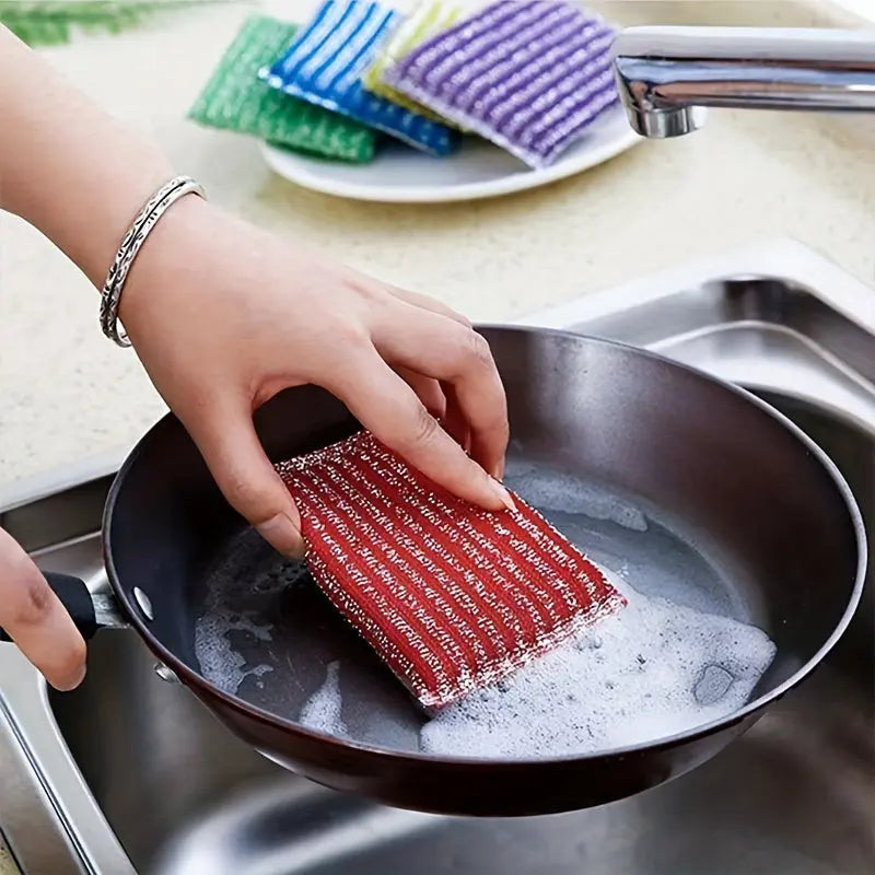 4pcs, Kitchen Dishwashing Sponge, Does Not Hurt Pot Brush Pot Artifact, Household Double-sided Cleaning Sponge Wipe, Scouring Pad, Kitchen Scrub Sponge, Cleaning Supplies, Cleaning Tool, Back To School Supplies Best Products Online