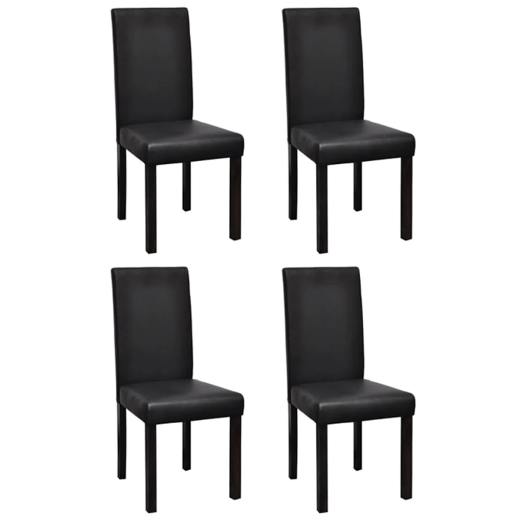 vidaXL Dining Chairs Side Chair with Solid Wood Legs for Kitchen Faux Leather-3
