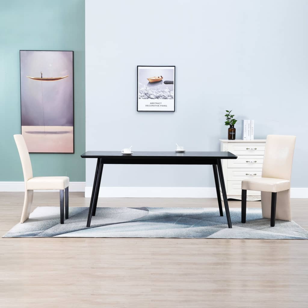 vidaXL Dining Chairs Side Chair with Solid Wood Legs for Kitchen Faux Leather-6