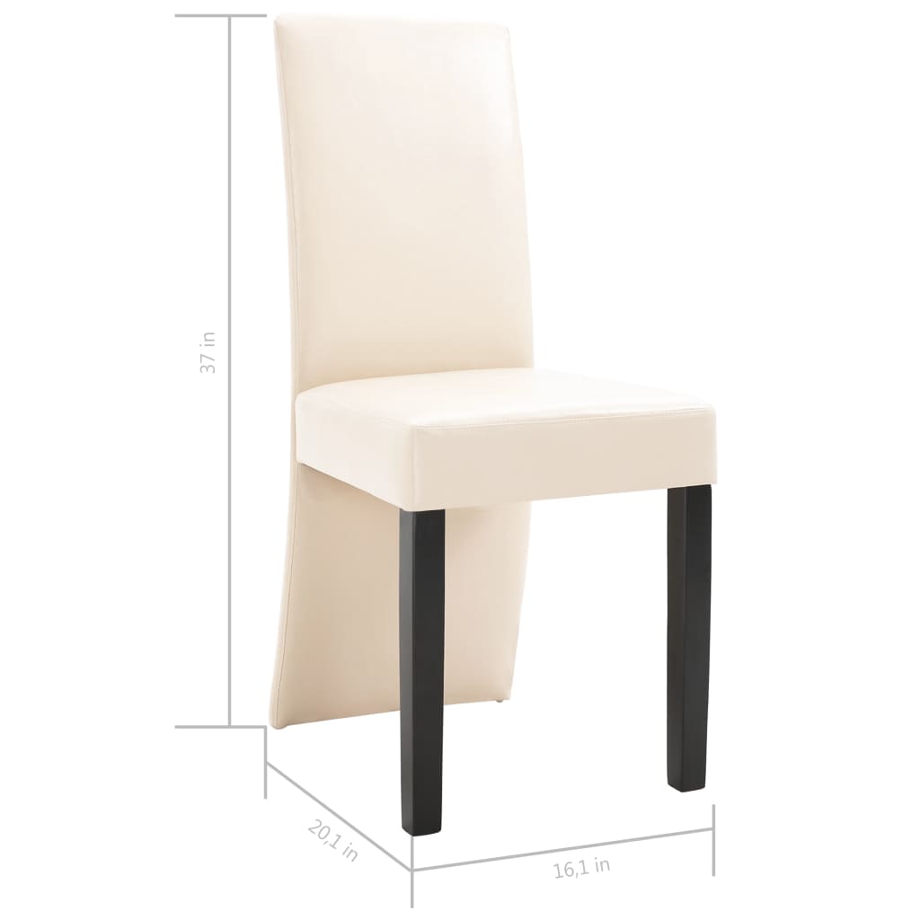 vidaXL Dining Chairs Side Chair with Solid Wood Legs for Kitchen Faux Leather-3