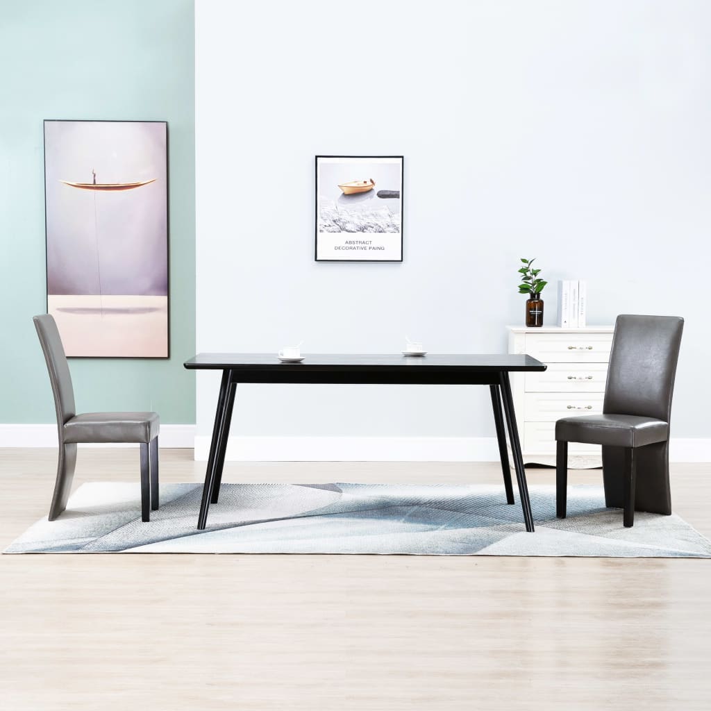 vidaXL Dining Chairs Side Chair with Solid Wood Legs for Kitchen Faux Leather-8