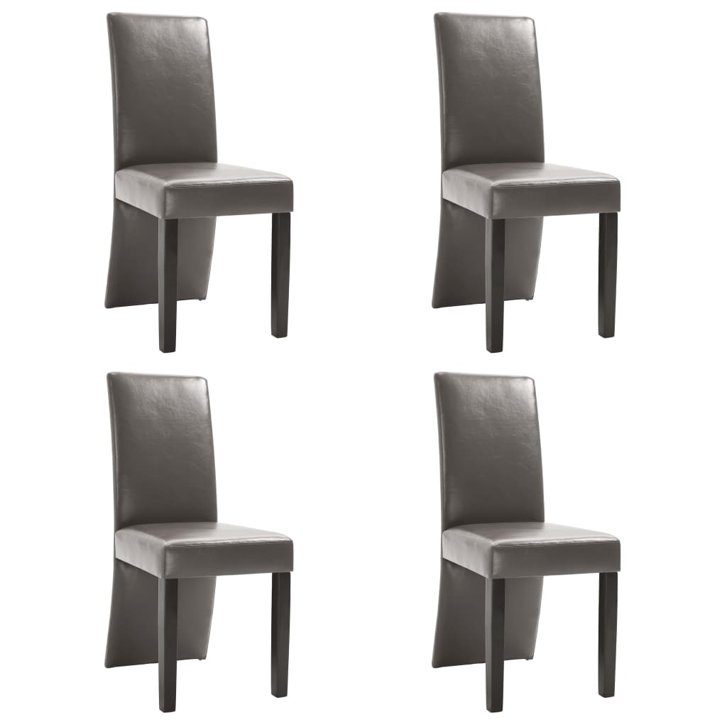 vidaXL Dining Chairs Side Chair with Solid Wood Legs for Kitchen Faux Leather-0