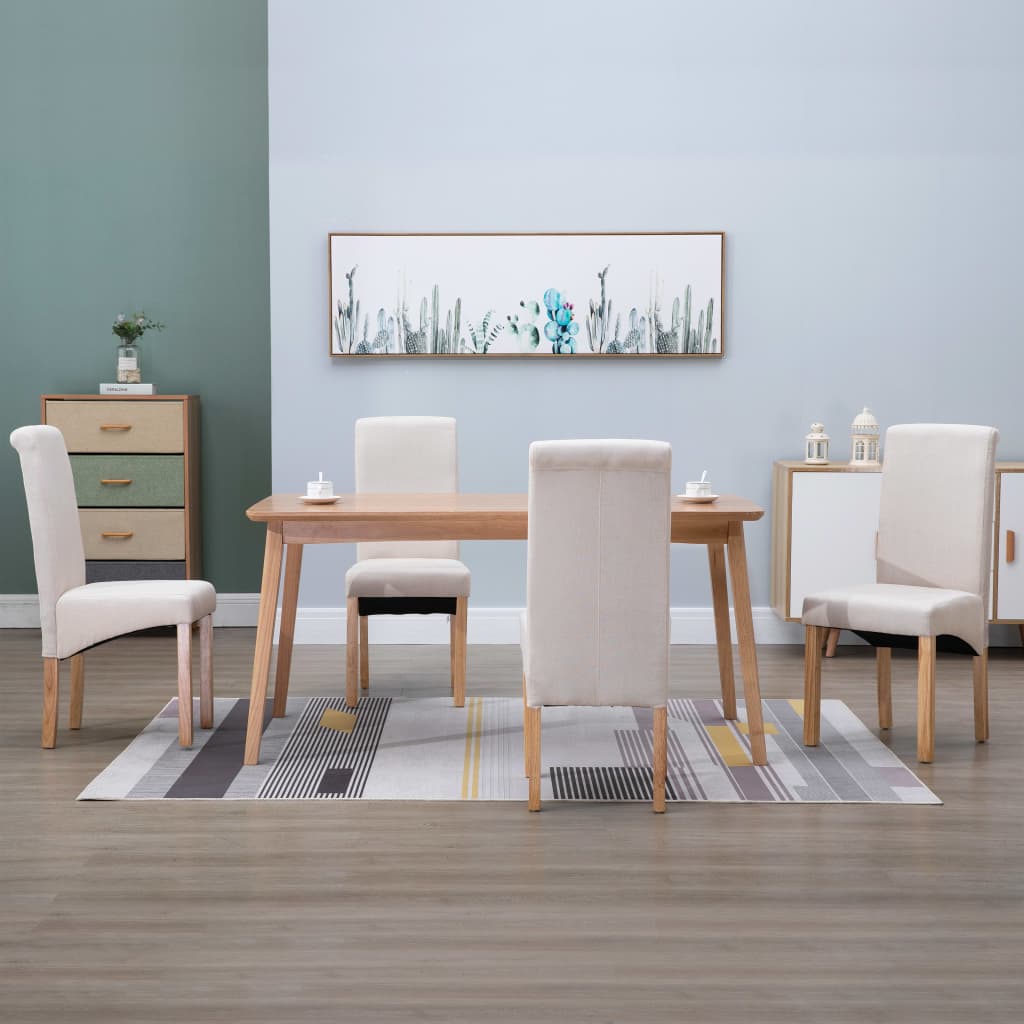 vidaXL Dining Chairs Accent Upholstered Side Chair with Wood Frame Fabric-15