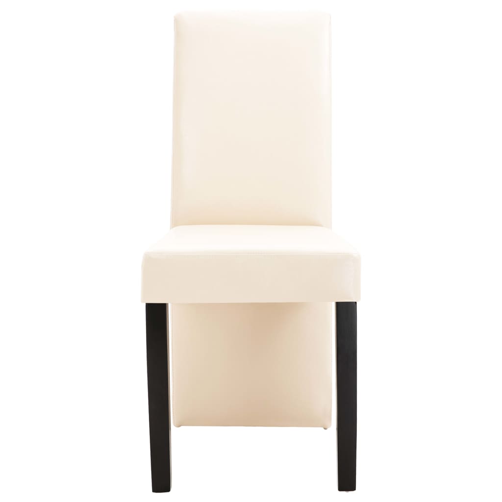 vidaXL Dining Chairs Side Chair with Solid Wood Legs for Kitchen Faux Leather-1