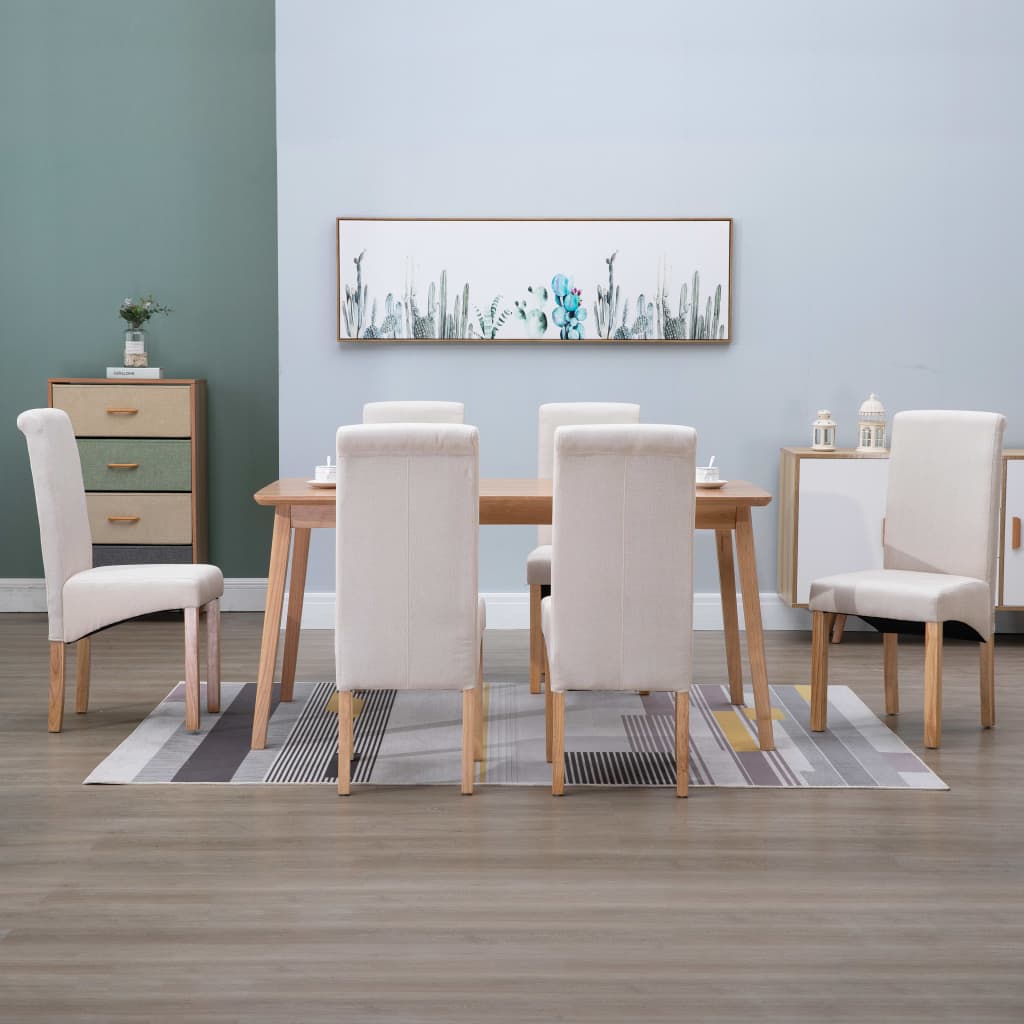 vidaXL Dining Chairs Accent Upholstered Side Chair with Wood Frame Fabric-14