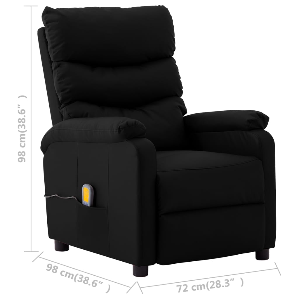 vidaXL Massage Chair Massaging Recliner Sleeper Chair for Elderly Faux Leather-4