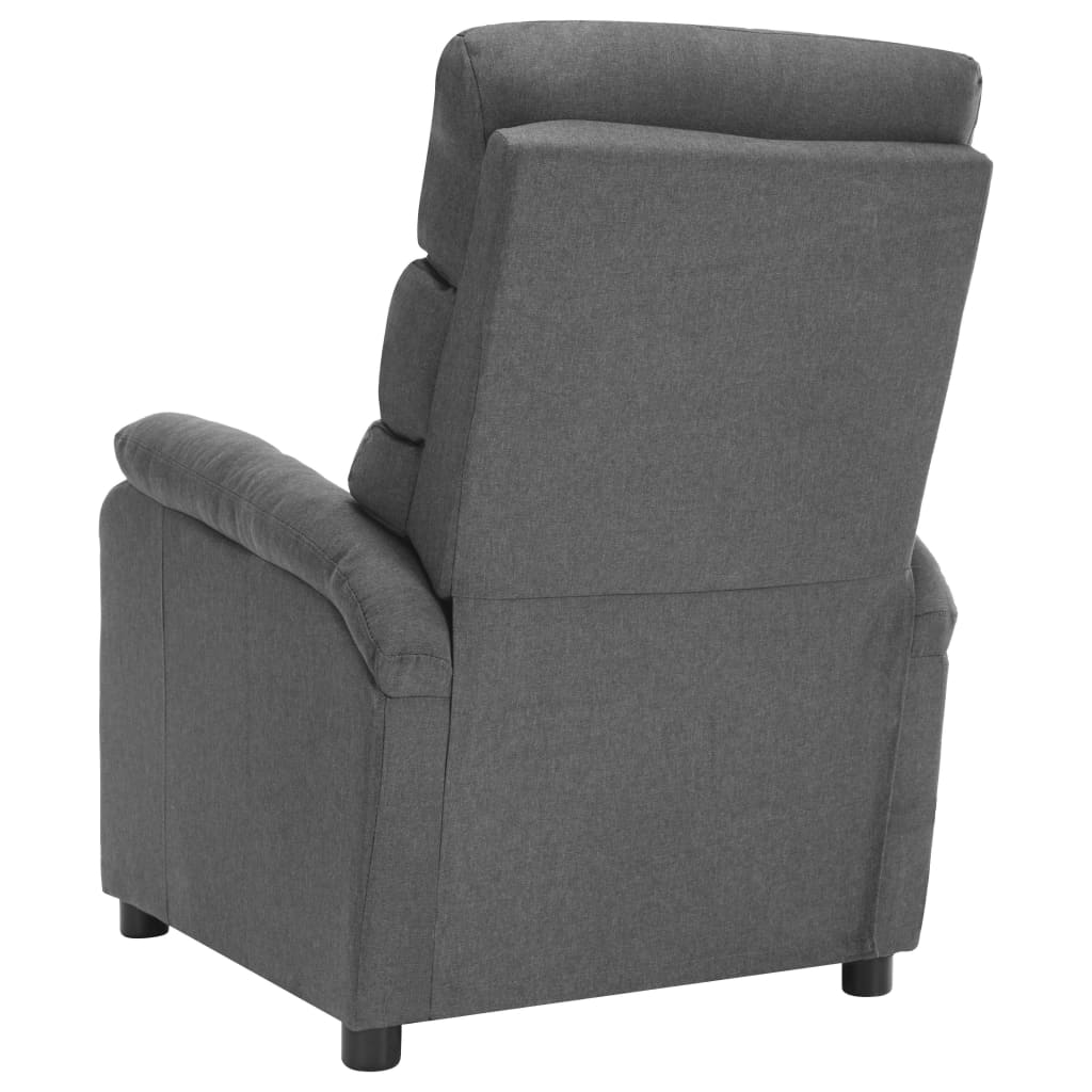 vidaXL Massage Recliner Black Fabric-4