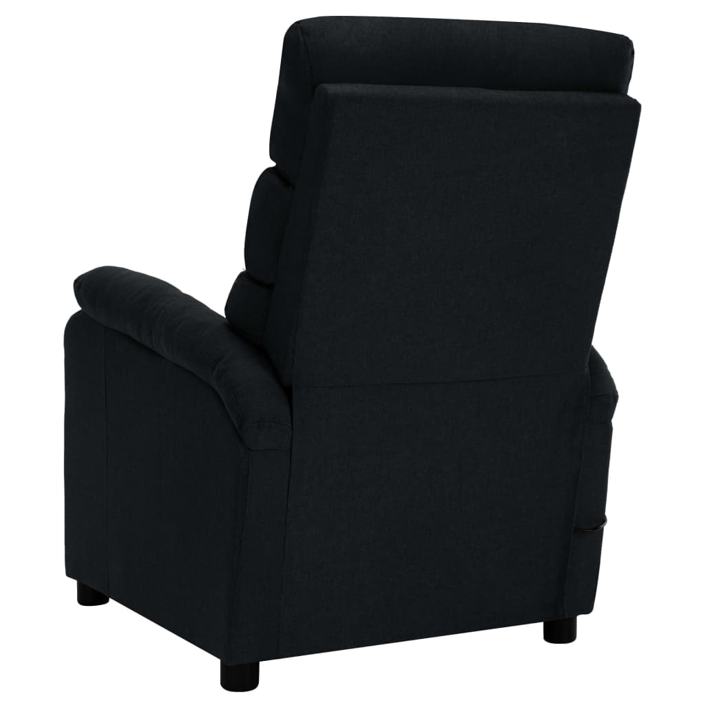 vidaXL Massage Recliner Black Fabric-1