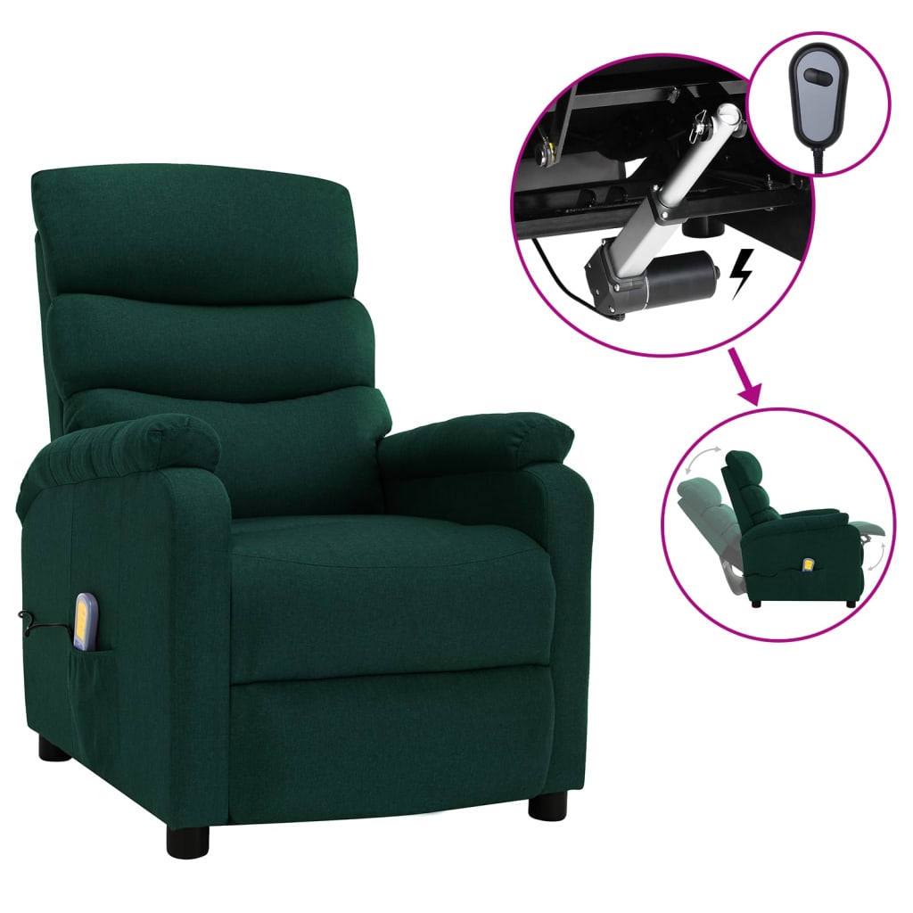 vidaXL Massage Chair Electric Massaging Recliner Chair for Elderly Fabric-7