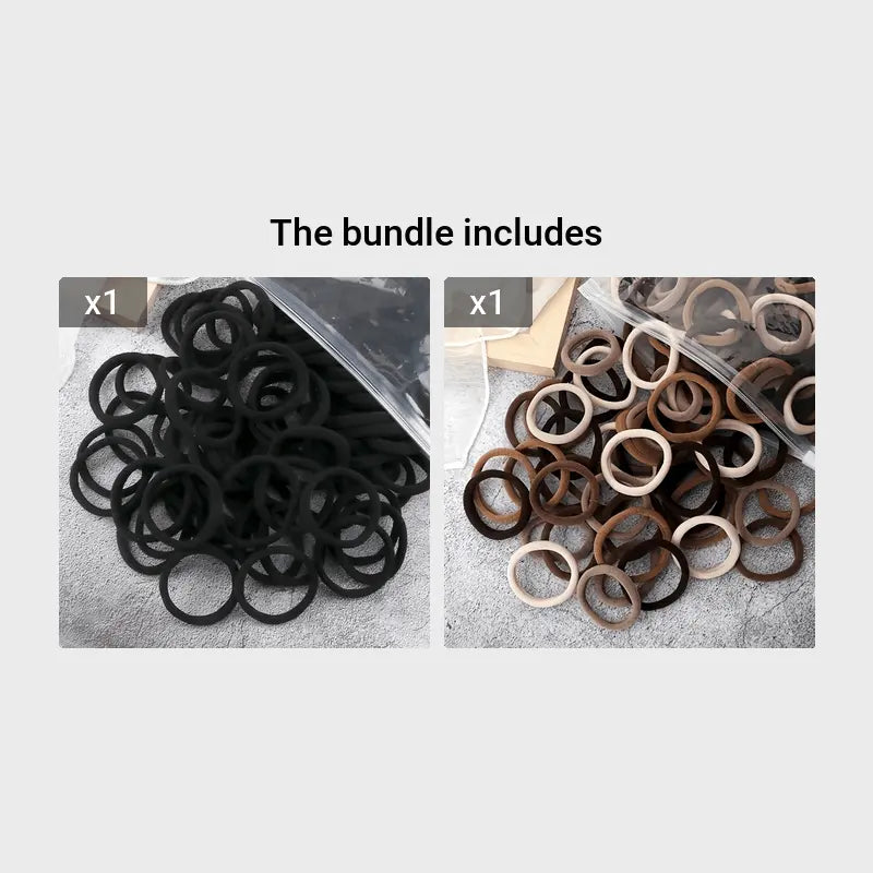 50pcs/Set Essential Solid Color Elastic Hair Bands - 4cm Wide Simple Hair Ties for Women, Ponytail Holders, Hair Ropes, and Styling Accessories - Soft, Durable, and Easy to Use Best Products Online