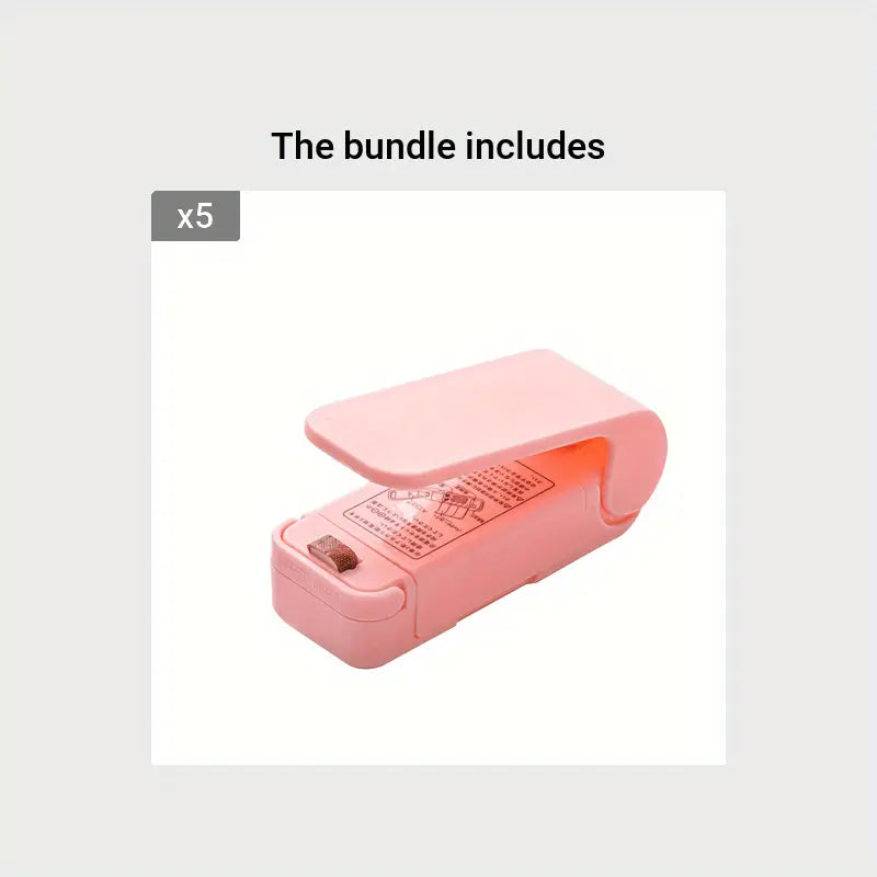 1pc Mini Vacuum Food Sealer Machine with Digital-like Operation - Cordless Portable Handheld Device, One-Touch Seal System, Low-Loss Heating Technology & Ergonomic Design for Freshness Preservation, White/Pink, Compatible wit Best Products Online
