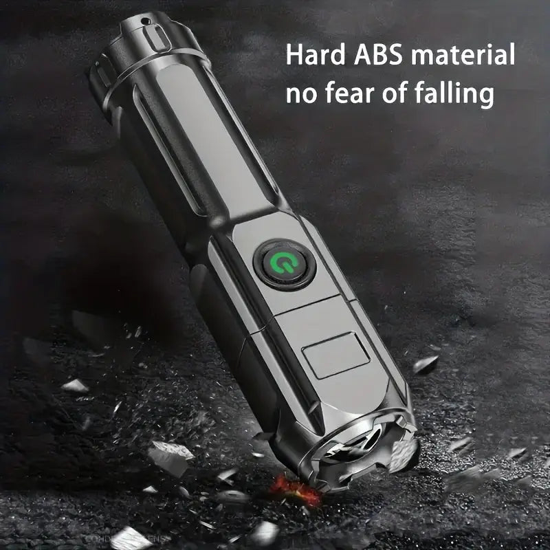 1pc Powerful Zoomable Flashlight, Outdoor Multi-functional Portable Home Small Flashlight, Telescopic Zoom Light Best Products Online