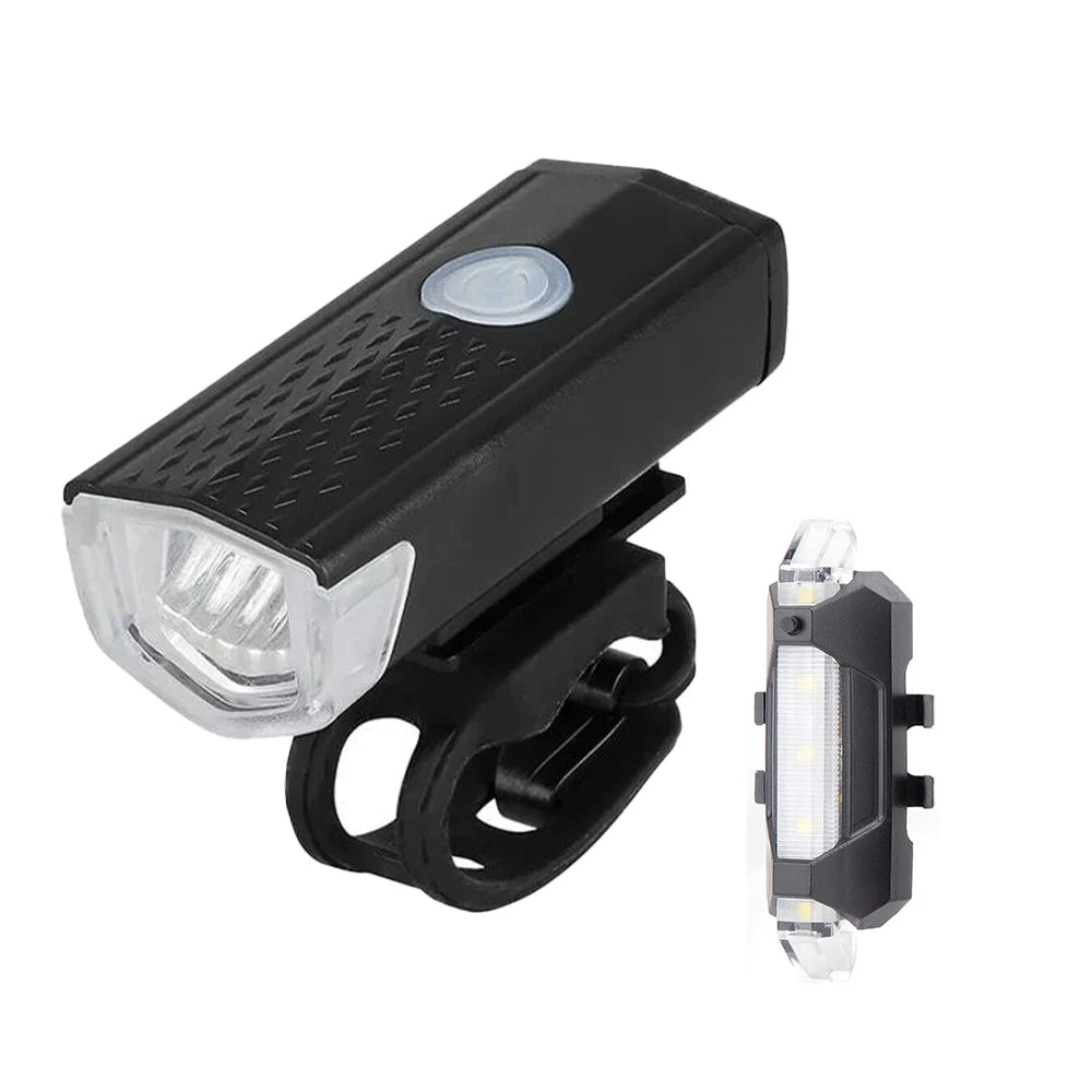 MTB Bike Lights Set USB LED Rechargeable Waterproof Mountain Bike Headlight Bicycle Light Front Warning Cycling Accessorie