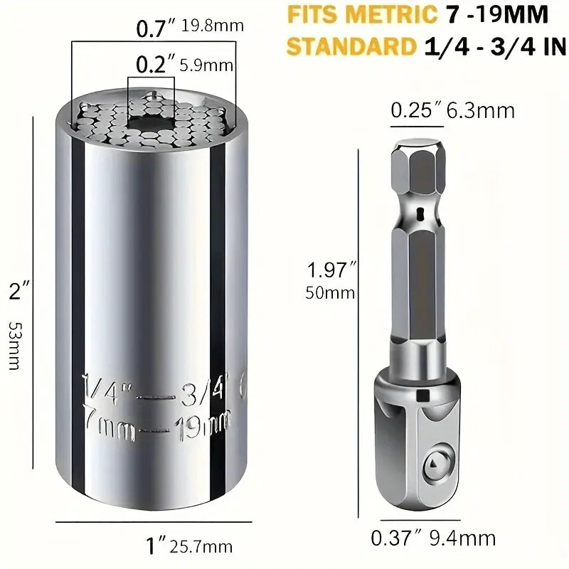 Universal Torque Wrench 7-19mm Hexagonal Multi-functional Universal Socket Best Products Online