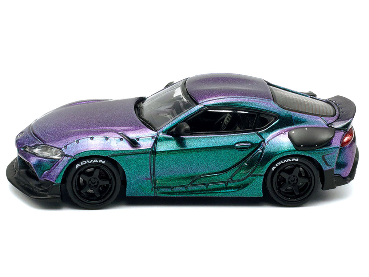 Toyota HKS GR Supra RHD (Right Hand Drive) Magic Purple Metallic 1/64 Diecast Model Car by Pop Race-3