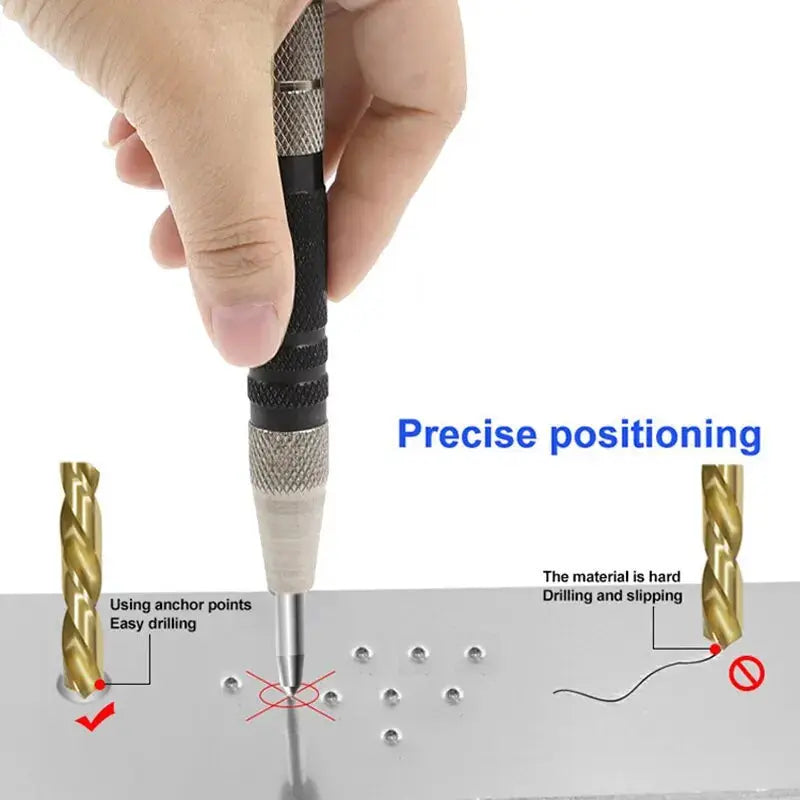 2pc Spring Type Automatic Center Punch Locator Glass Striker Window Breaker Punch Centering Punch Punch Tool Best Products Online