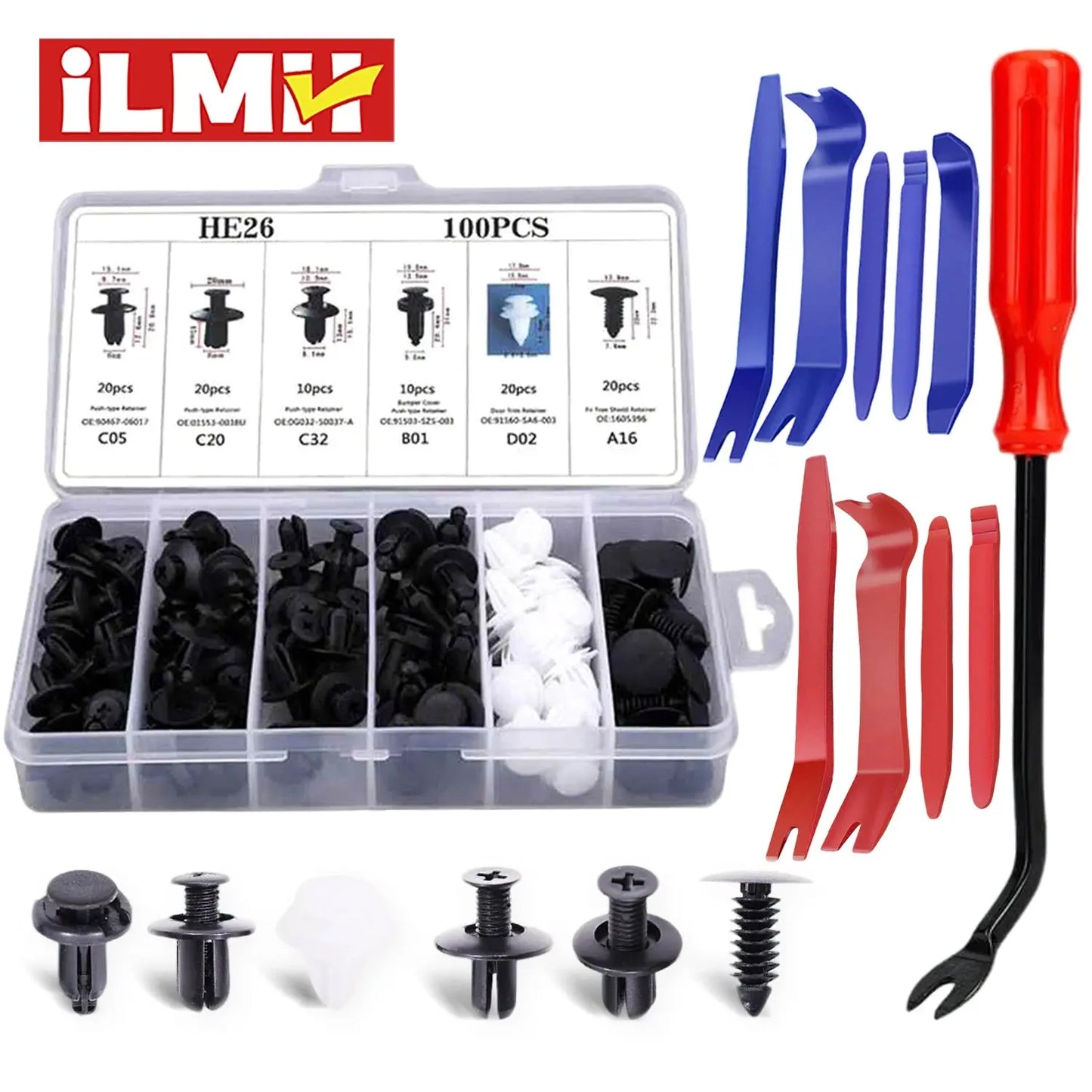 100pcs Auto Fastener Clip Kit Fender Rivet Clips Car Body Push Retainer Pin Rivet Bumper Door Trim Panel Retainer Car Clips Best Products Online