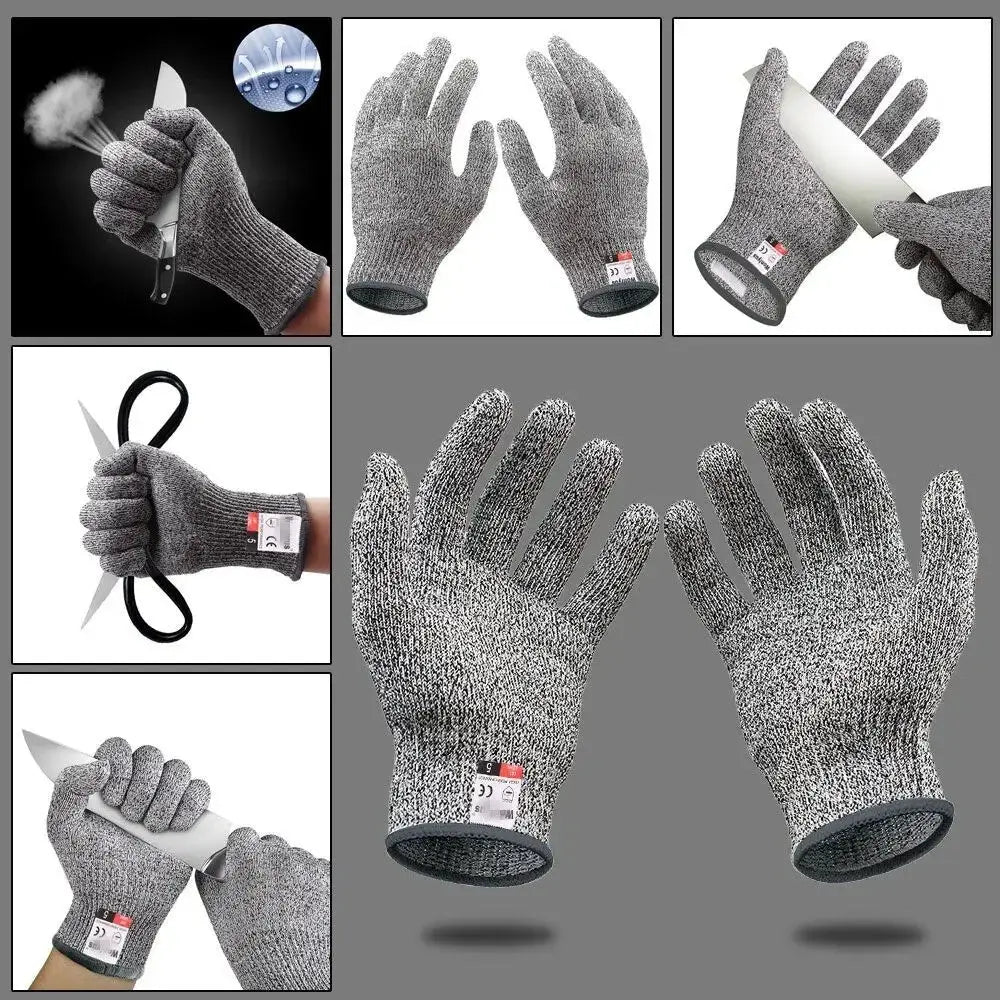 Grade 5 Cut-Resistant Kitchen Gloves – HPPE Protective Gloves for Glass Cutting, Scratch Resistance & Safety (Ideal for Gardener Best Products Online