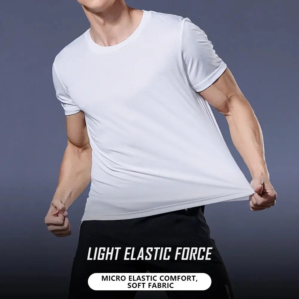Men's Quick Dry Short Sleeve Gym Running Moisture Wicking Round Neck T-Shirt Training Exercise Gym Sport Shirt Tops Lightweight Best Products Online