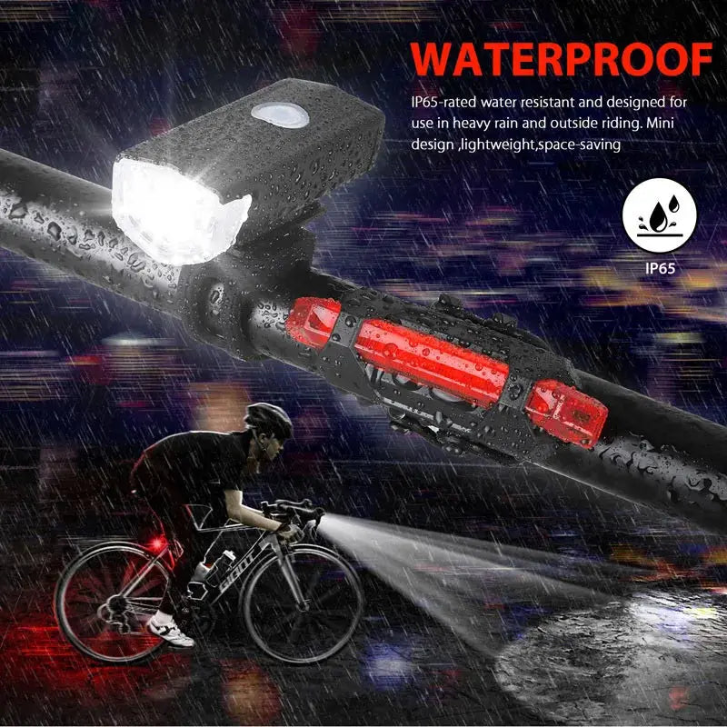 Bike Light Set Bicycle Headlight Taillight USB Rechargeable MTB Bike Front Rear Lamp Set Cycling Flashlight Bicycle Accessories Best Products Online