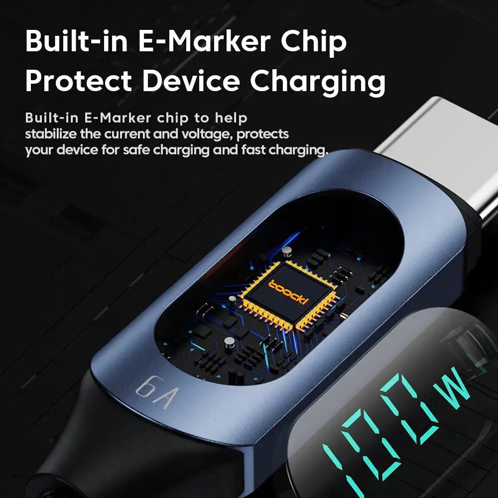 Toocki Type C to Type C Cable 100W PD Fast Charging Charger USB C to USB C Display Cable For Xiaomi POCO F3 Realme Macbook iPad Best Products Online