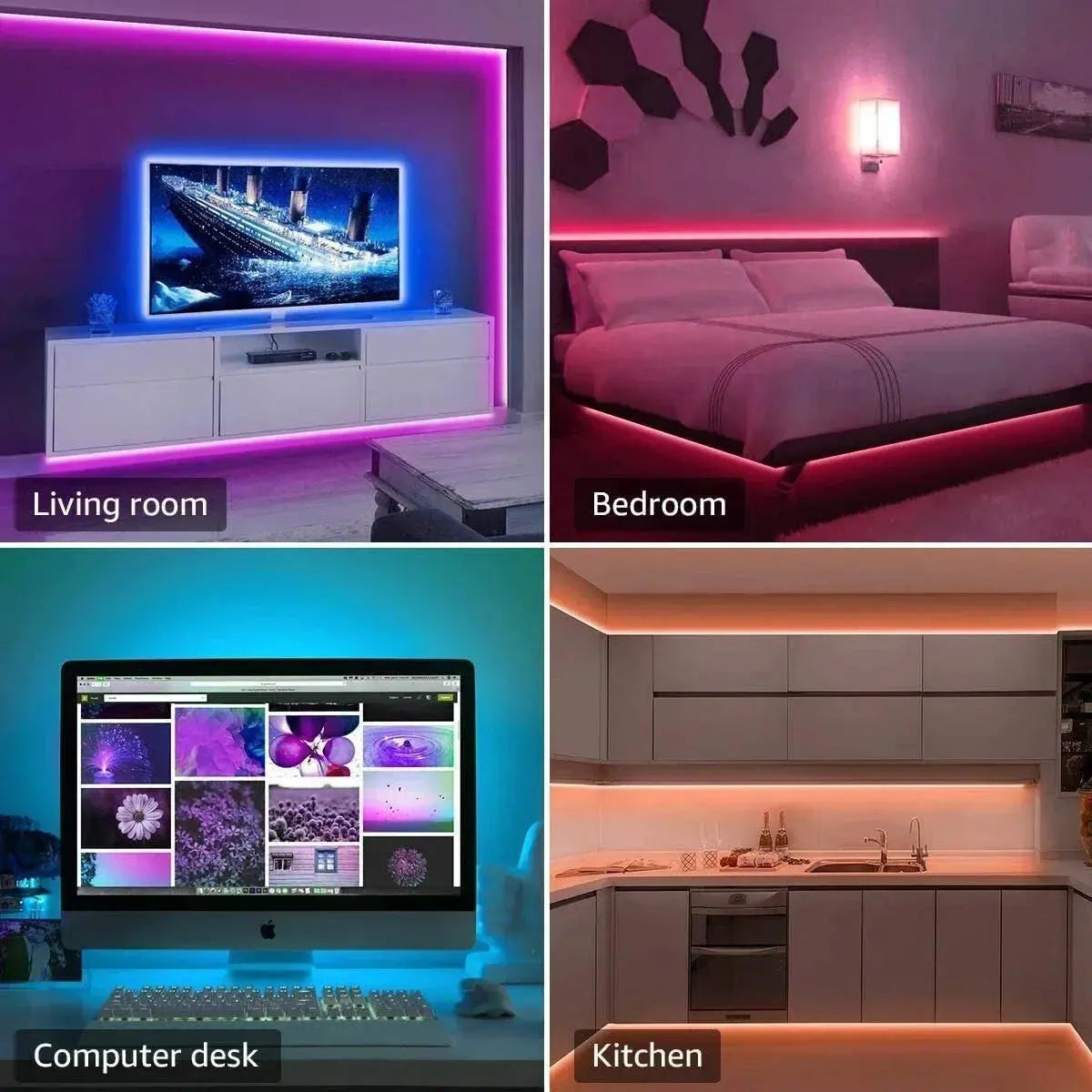 RGB LED Strip Light SMD 5050 USB Remote&APP Control Bluetooth Flexible Tape Diode Ribbon for TV Backdrop Living Room Bedroom Best Products Online