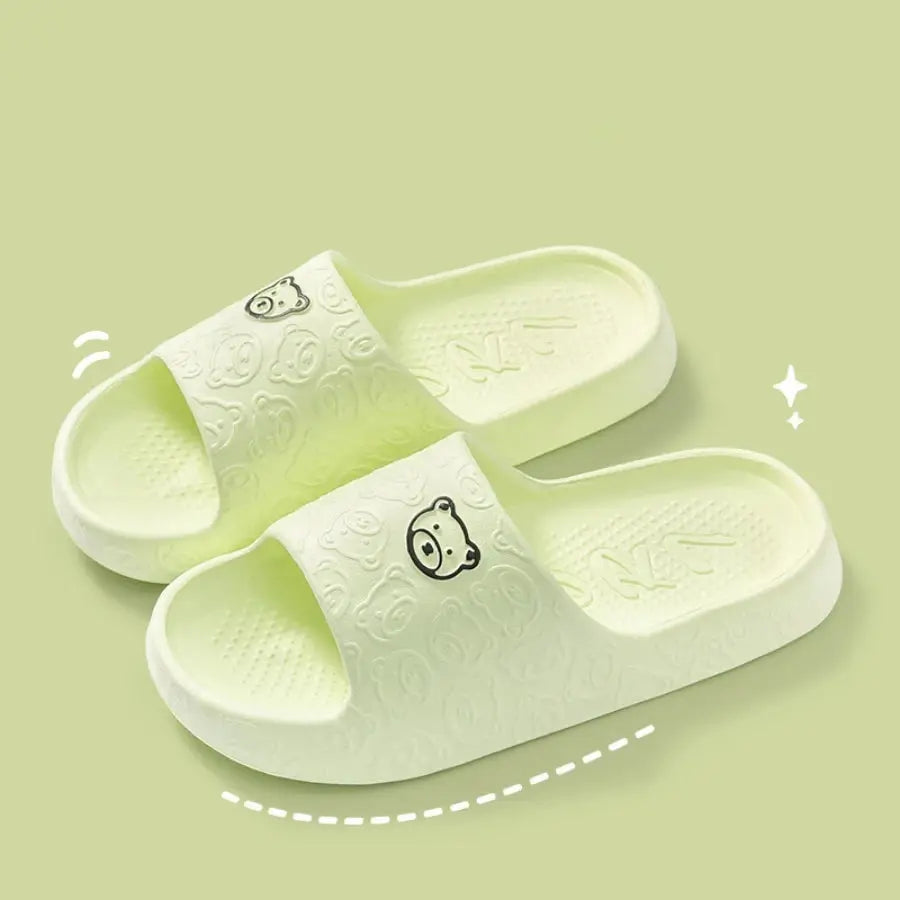 Fashion Women's Slippers Indoor Soft Sole Cartoon Bear Print Slides Bathroom EVA Indoor Men Summer Outdoor Cool Shoes Couple Best Products Online