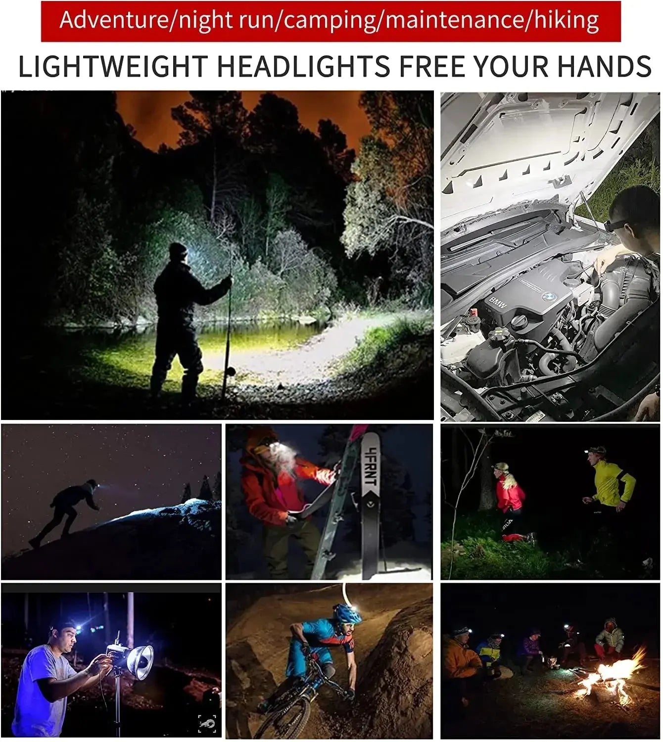 Powerful COB LED Headlamp Type-c Rechargeable Head Flashlight Built-in Battery Outdoor Fishing Camping Lantern Waterproof Torch Best Products Online