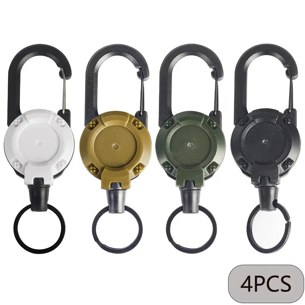 1/2/4pcs Extendable Retractable Holders Keychain Badge Reels Heavy Duty Clip With Carabiner Key Chain For Men Outdoor Bags Best Products Online