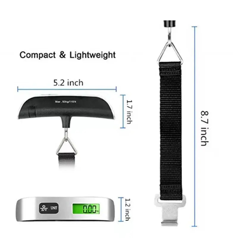 Portable Scale Digital LCD Display 110lb/50kg Electronic Luggage Hanging Suitcase Travel Weighs Baggage Bag Weight Balance Tools Best Products Online