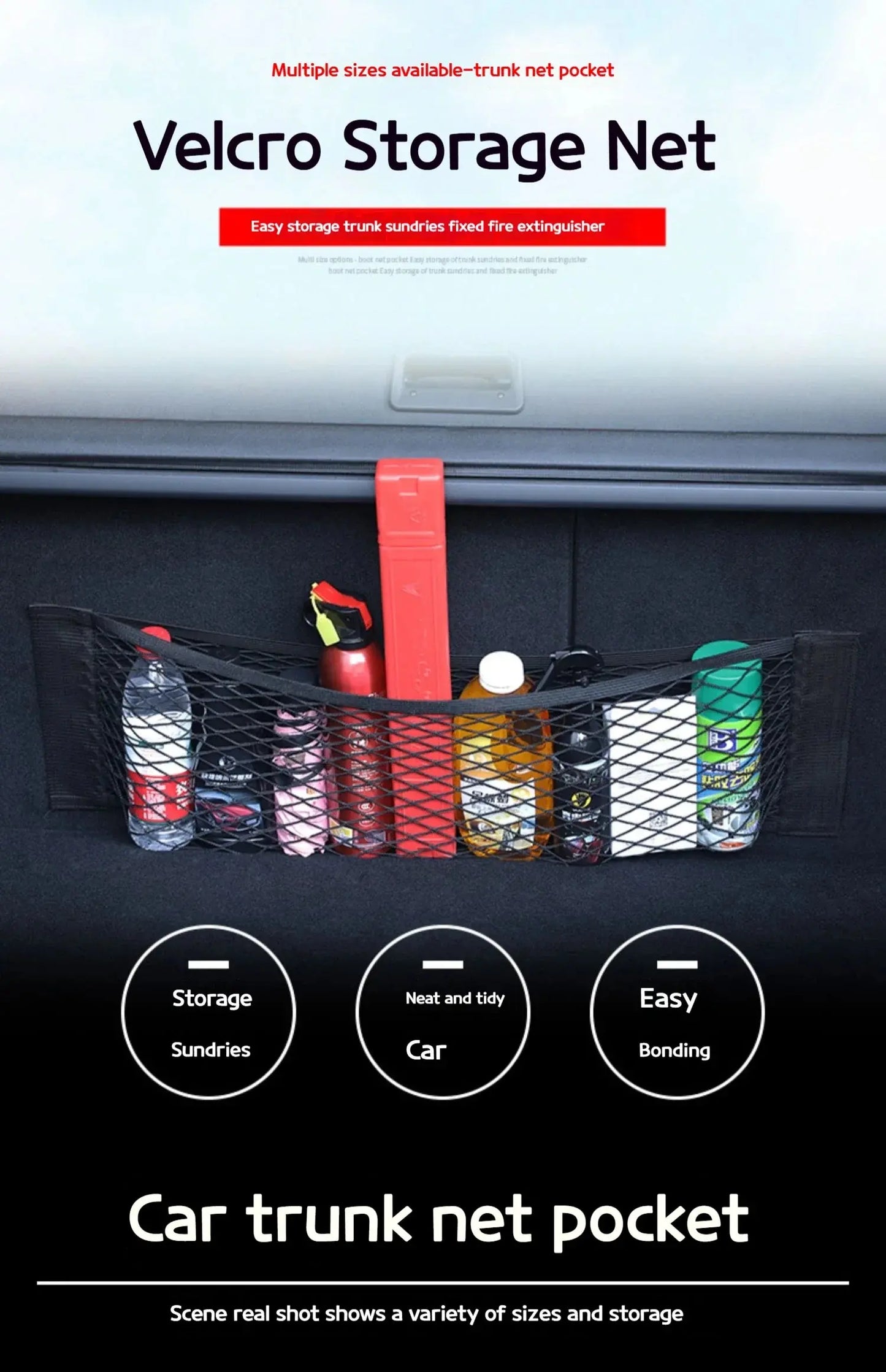 Luggage Storages Car Trunk Storage Bag Double Stretch Velcro Car Storage Net Bag Mesh Storages Net Bag Car Net Best Products Online