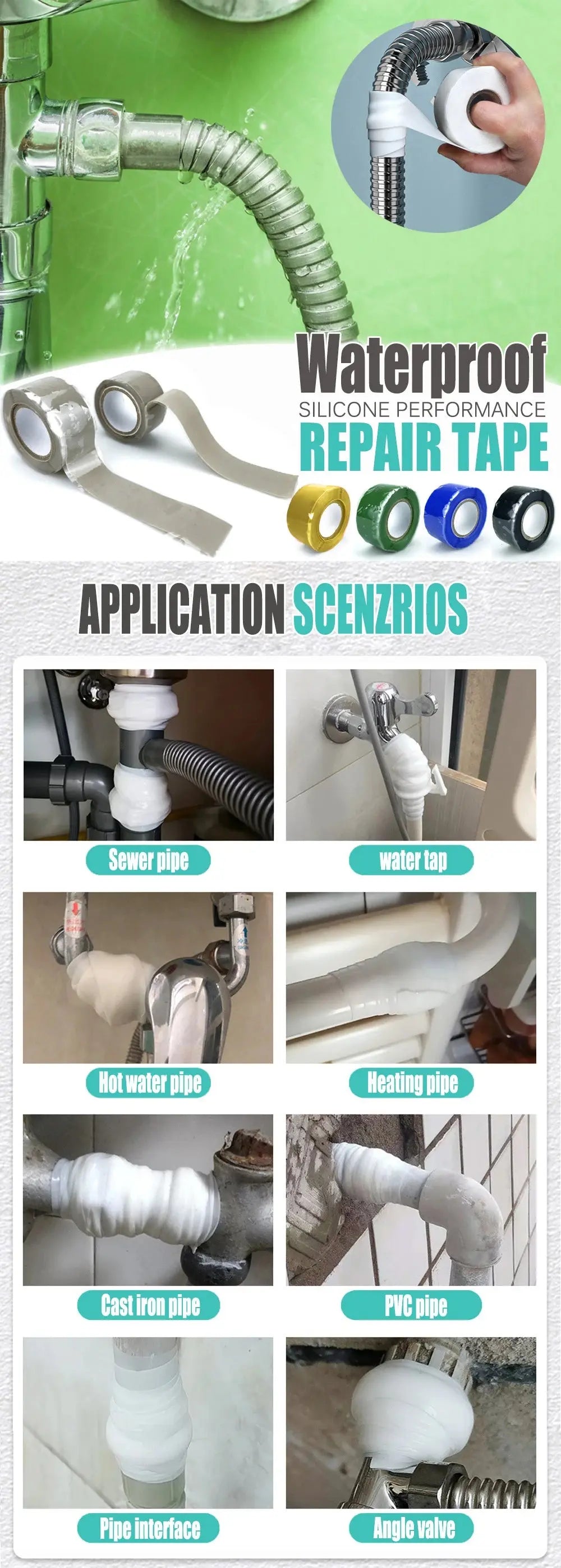 Super Strong Waterproof Stop Leaks Seal Repair Performance Silicone Adhesive Insulating Duct Tapes Best Products Online