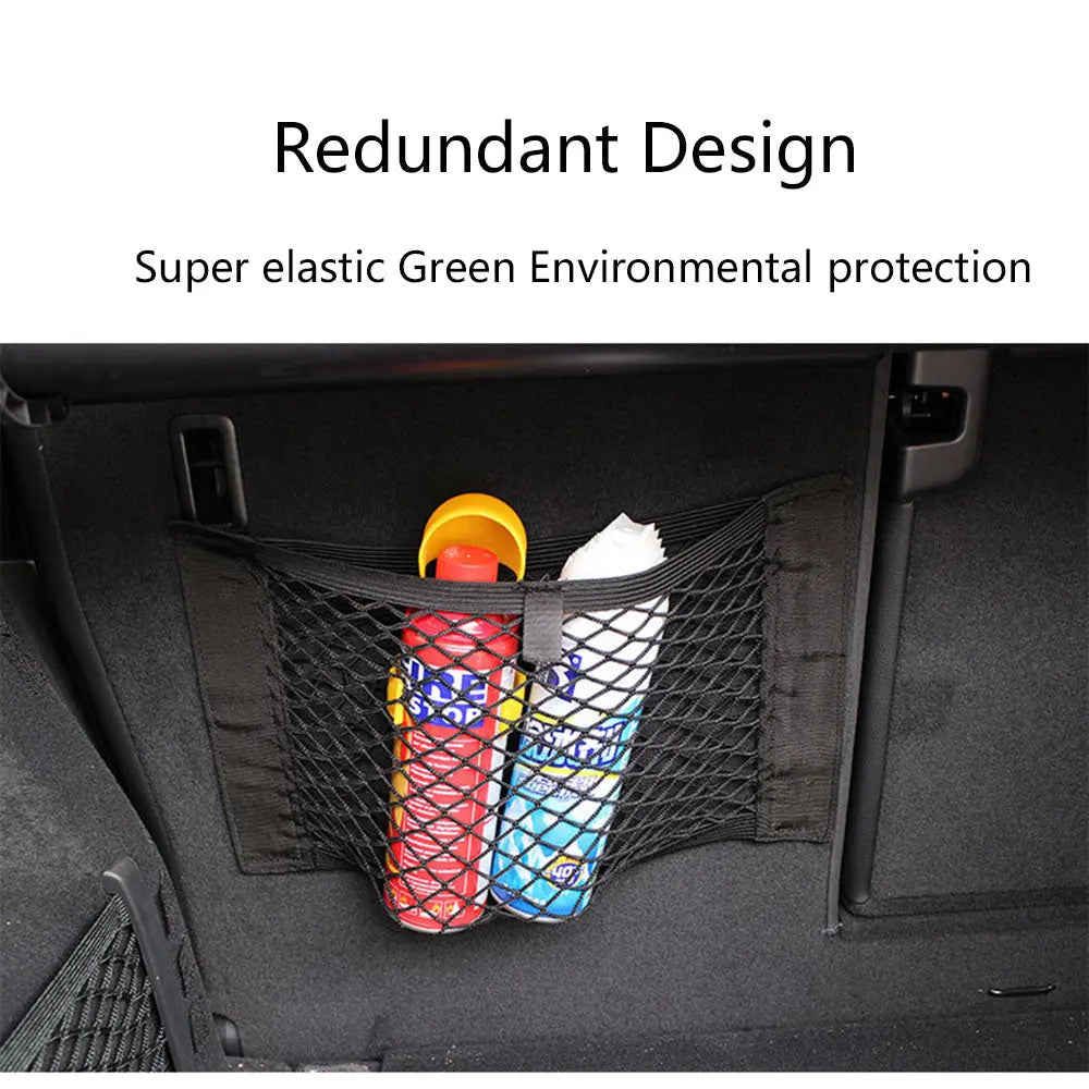 Car Rear Seat Storage Organizer Mesh Adjustable Elastic Straps Anti-Slip Net for SUV Sedan Vehicle Interior Organization Tools Best Products Online
