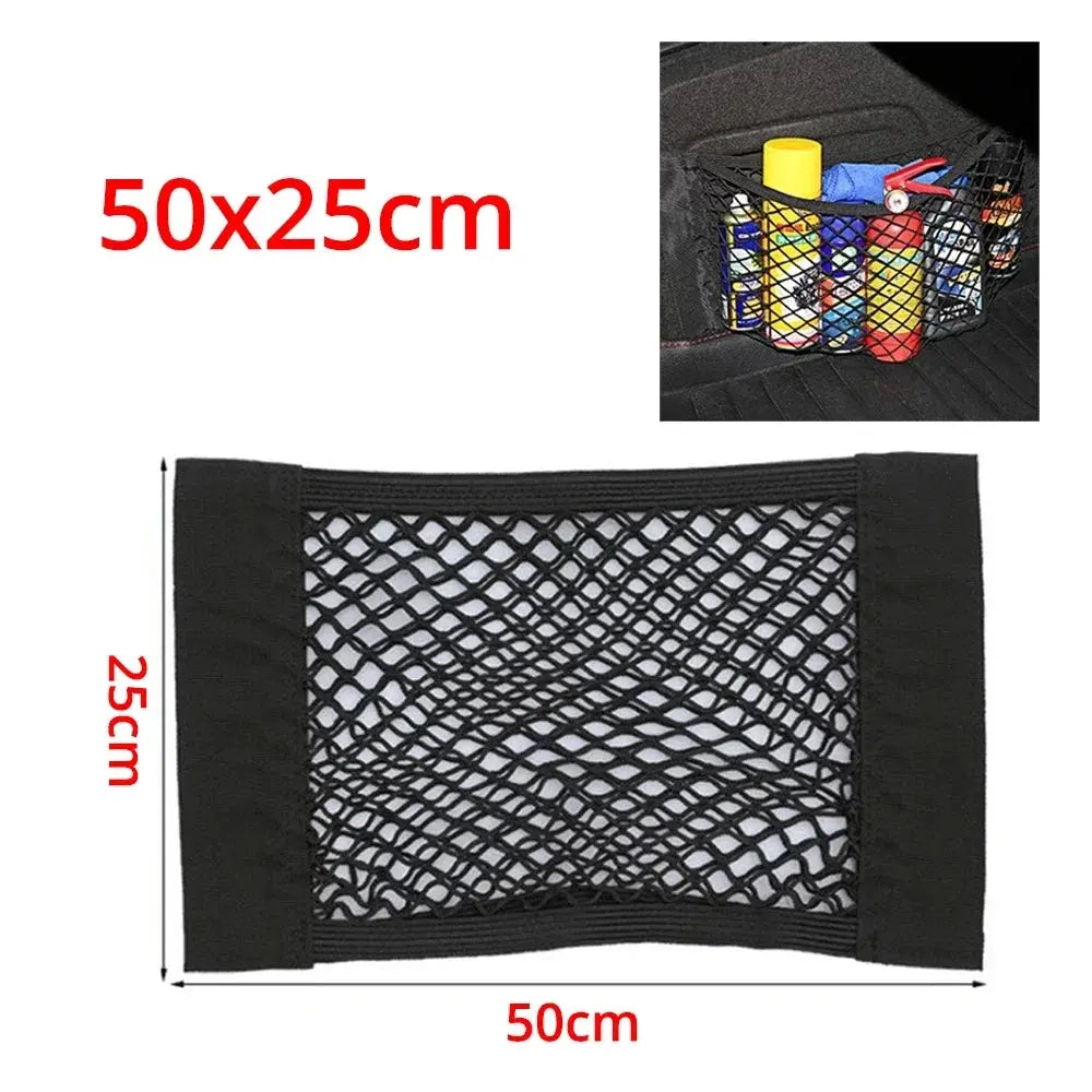 Car Back Rear Trunk Organizer Net Mesh Seat Elastic String Magic Sticker Universal Storage Bag Pocket Auto Accessories Put Paper Best Products Online