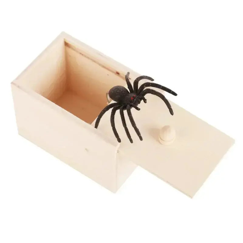 Trick Spider Funny Scare Box Wooden Hidden Box Quality Prank Wooden Scare Box Fun Game Prank Trick Friend Office Toys Best Products Online