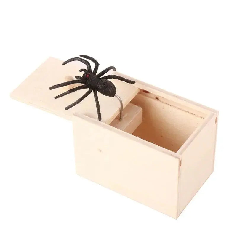 Trick Spider Funny Scare Box Wooden Hidden Box Quality Prank Wooden Scare Box Fun Game Prank Trick Friend Office Toys Best Products Online