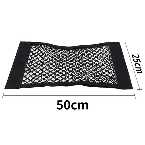 Car Back Rear Mesh Trunk Seat Elastic String Net Magic Sticker