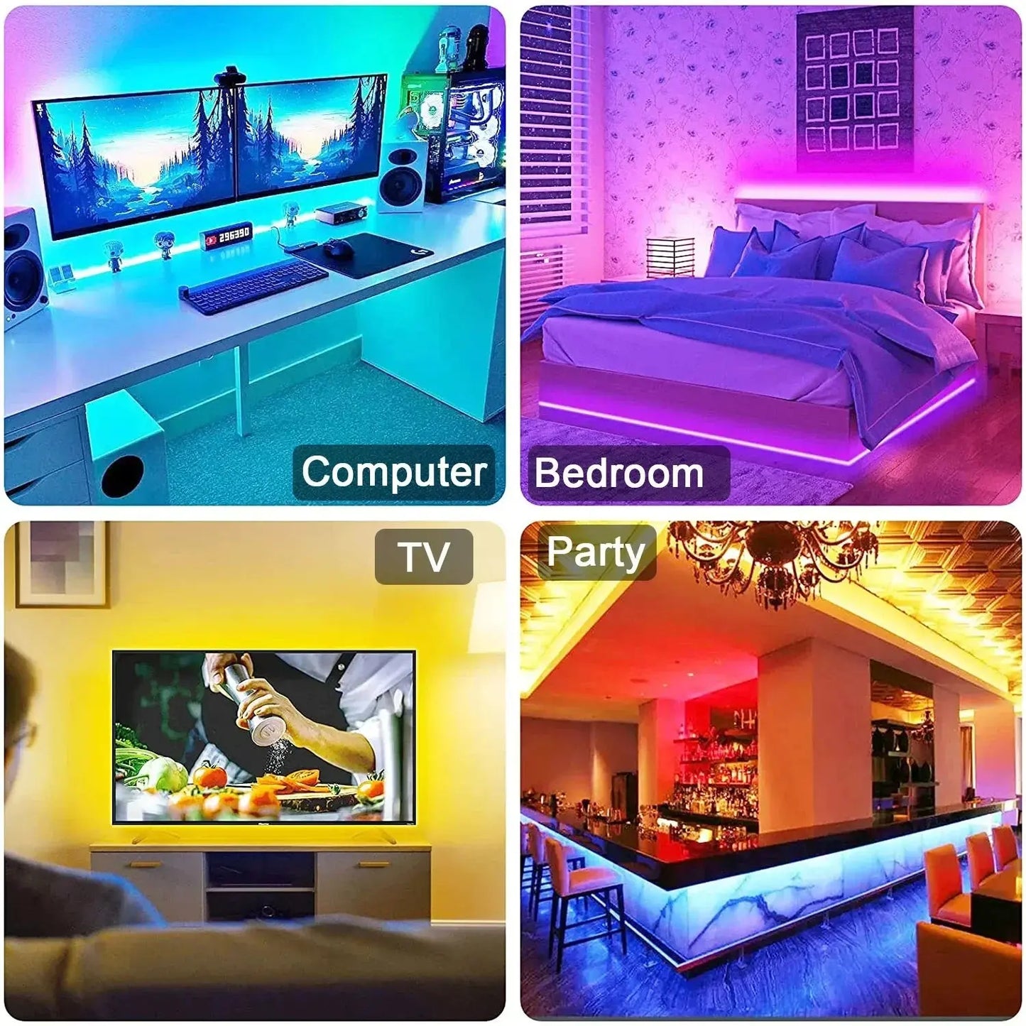 RGB LED Strip Light SMD 5050 USB Remote&APP Control Bluetooth Flexible Tape Diode Ribbon for TV Backdrop Living Room Bedroom Best Products Online