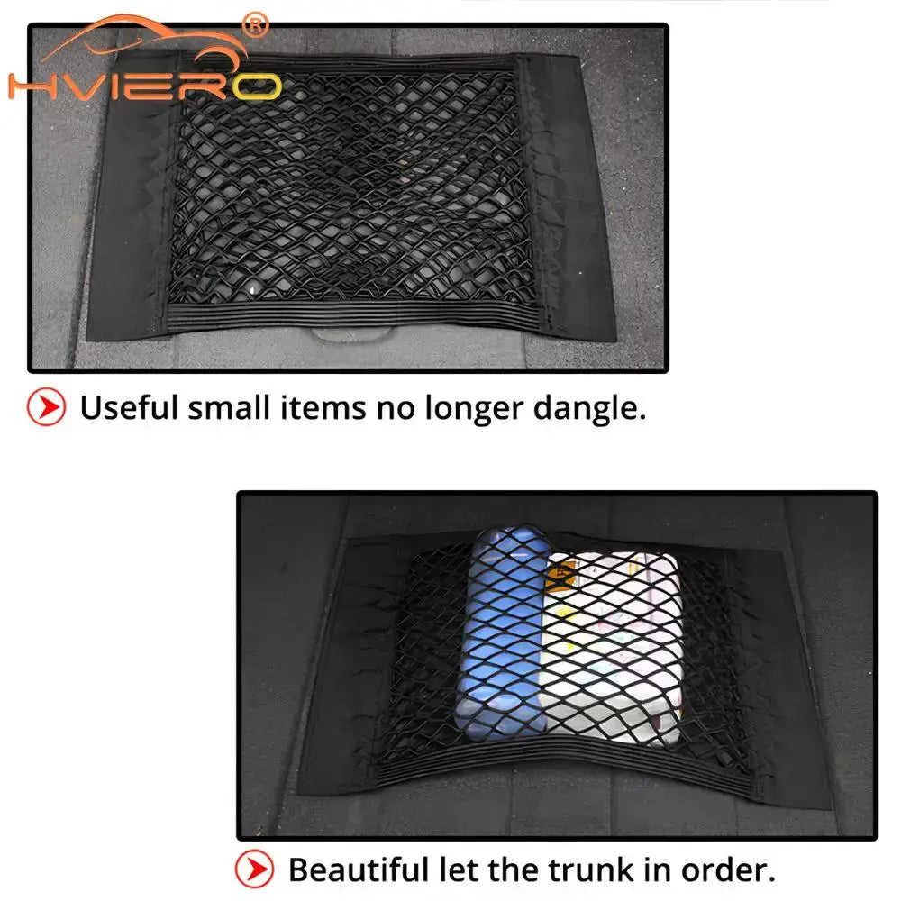 Car Back Rear Trunk Organizer Net Mesh Seat Elastic String Magic Sticker Universal Storage Bag Pocket Auto Accessories Put Paper Best Products Online