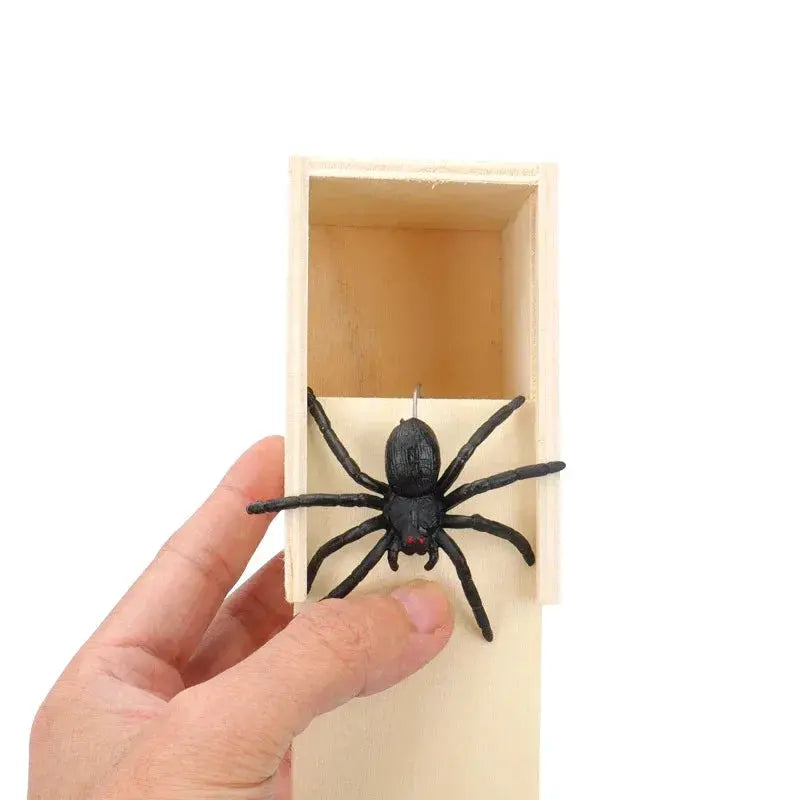 Trick Spider Funny Scare Box Wooden Hidden Box Quality Prank Wooden Scare Box Fun Game Prank Trick Friend Office Toys Best Products Online