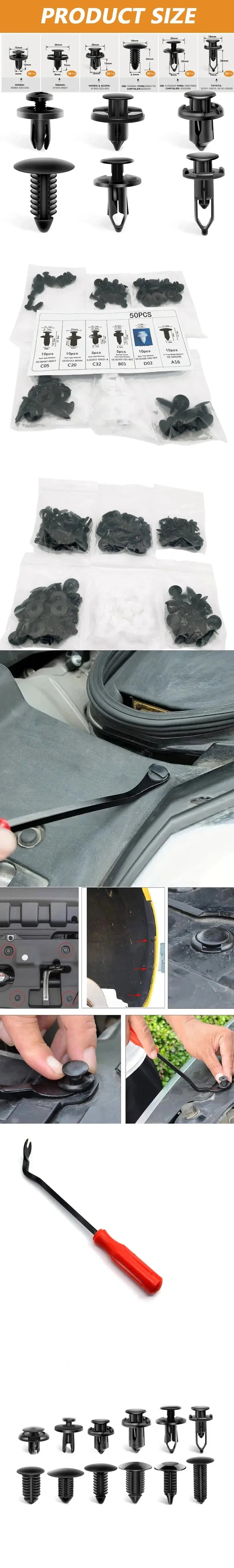 190 Pcs Auto Plastic Buckle Bumper Clips Fixing Nail Kit 6 Styles Plastic Retainer Fasteners Clip Car Body Push Rivets Parts Best Products Online
