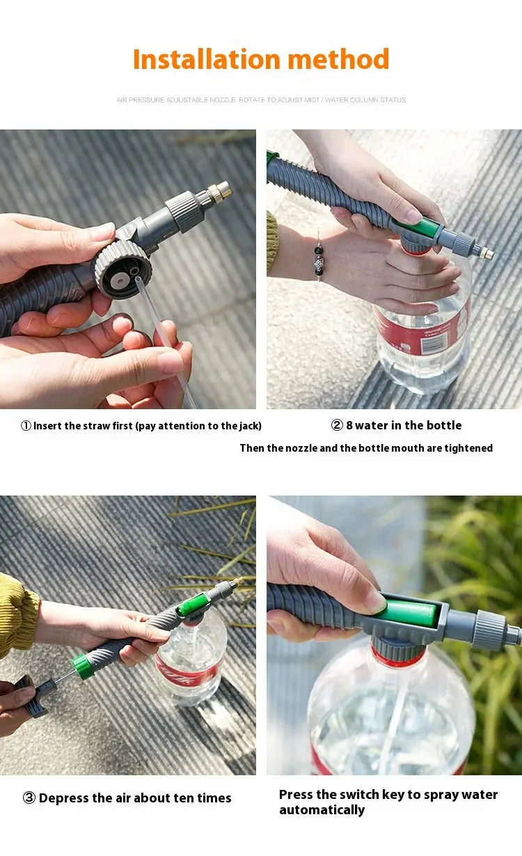 Watering Irrigation High Sprayer Water Pressure Flower Garden Gun Sprayer Head Juice Bottles Interface Plastic Trolley Spray Best Products Online