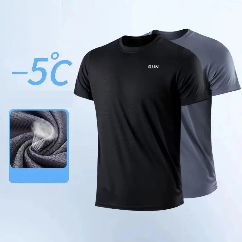 Men's Quick Dry Short Sleeve Gym Running Moisture Wicking Round Neck T-Shirt Training Exercise Gym Sport Shirt Tops Lightweight Best Products Online