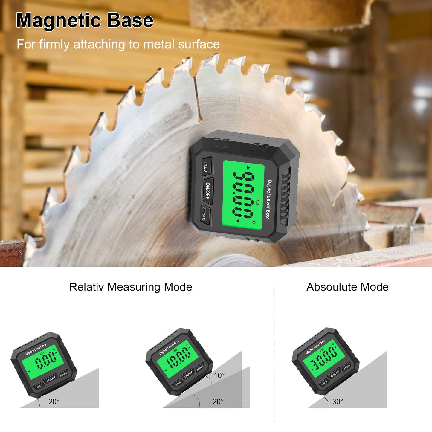Digital Inclinometer Electronic Goniometer 360° Angle Meter Level