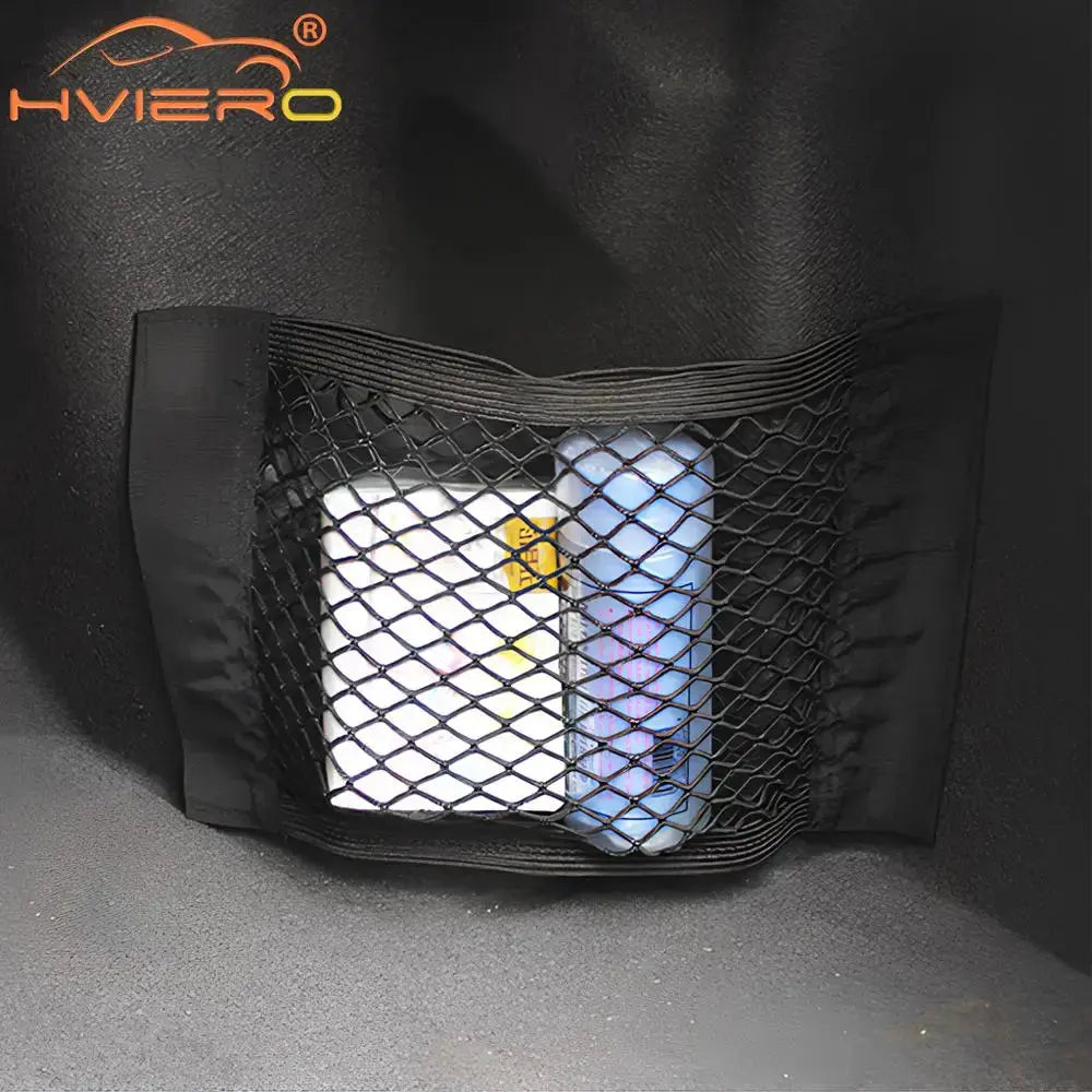 Car Back Rear Trunk Organizer Net Mesh Seat Elastic String Magic Sticker Universal Storage Bag Pocket Auto Accessories Put Paper Best Products Online