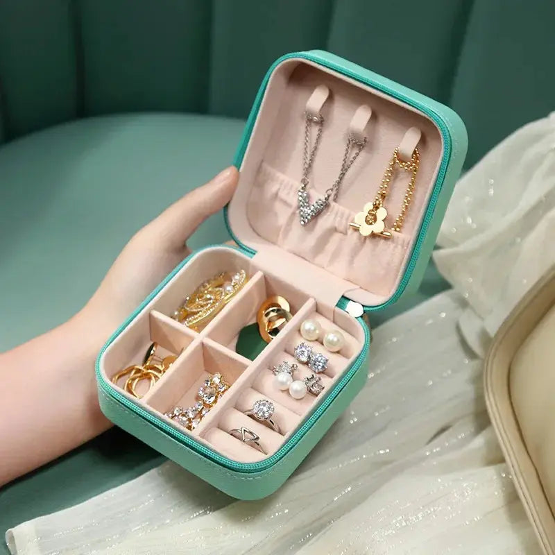 Portable Mini Jewelry Storage Box Travel Organizer Jewelry Case Leather Storage Earrings Necklace Ring Jewelry Organizer Display Best Products Online